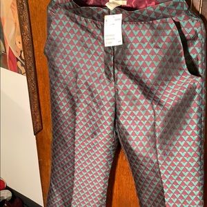 NWT H&M Size 10 Shimmery Burgundy/Green Pants!